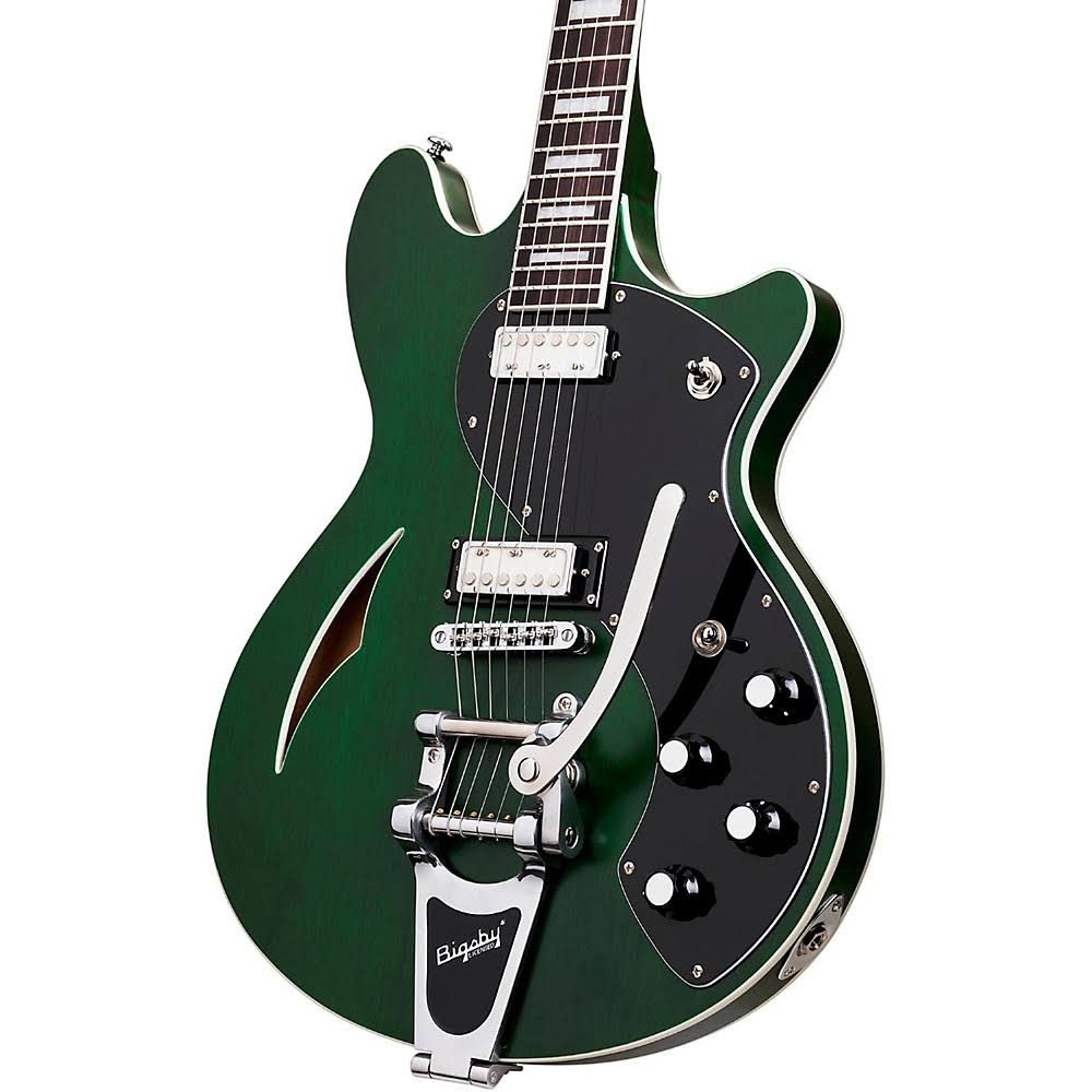 Schecter T S H-1B 6-String Semi-Hollow-Body Electric Guitar Emerald Green Pearl