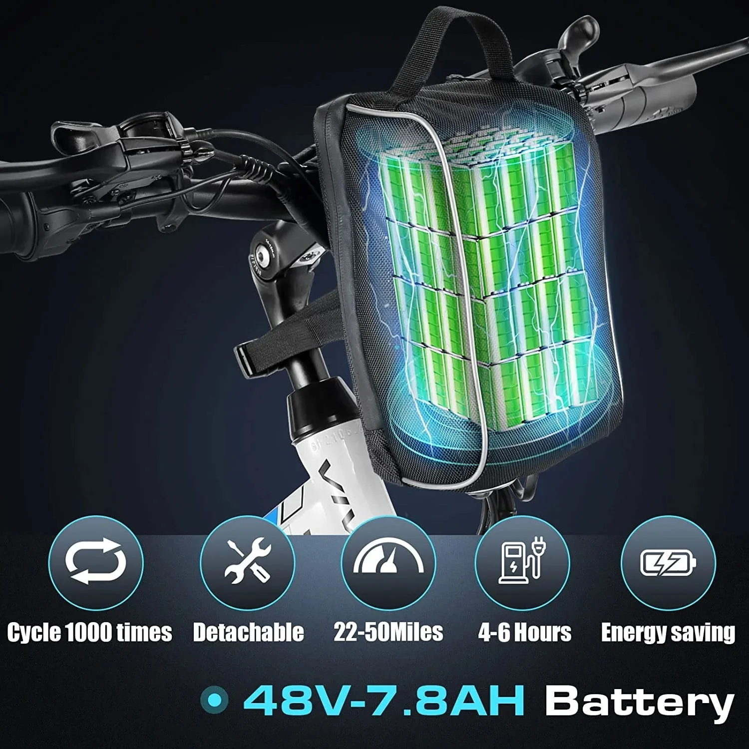 Vivi Electric Bike for Adults 26 Folding Electric Bike 500W Electric Mountain Bike 20MPH Full Suspension Electric Bike with Cruise Control Up to 50 Miles