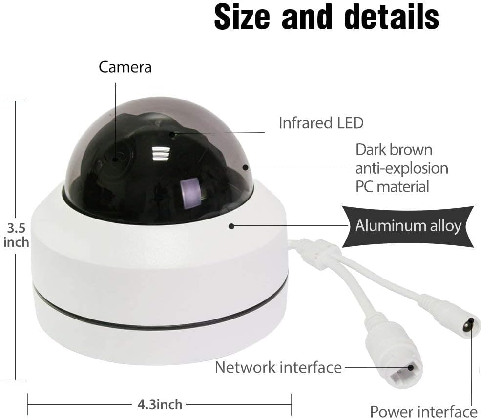 LEFTEK PTZ Camera Outdoor IP Camera POE Zoom 5.0mp 65FT IR Distance Security Camera IP66 Weatherproof