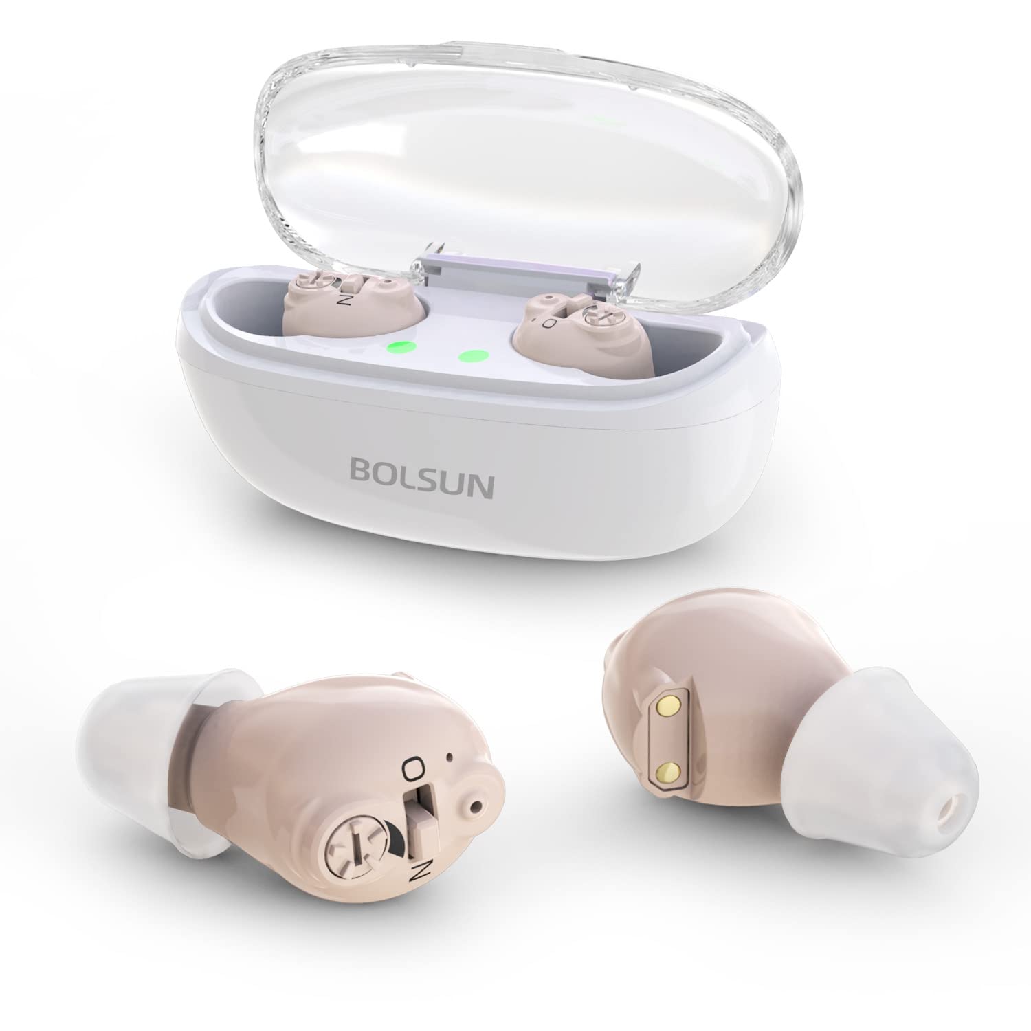 Nano Hearing Aids for Seniors Rechargeable, BOLSUN Invisible Hearing Amplifier for Adults, Completely-in-Canal Portable Hearing Devices for Elderly,Noise Cancelling and Comfortable to Wear
