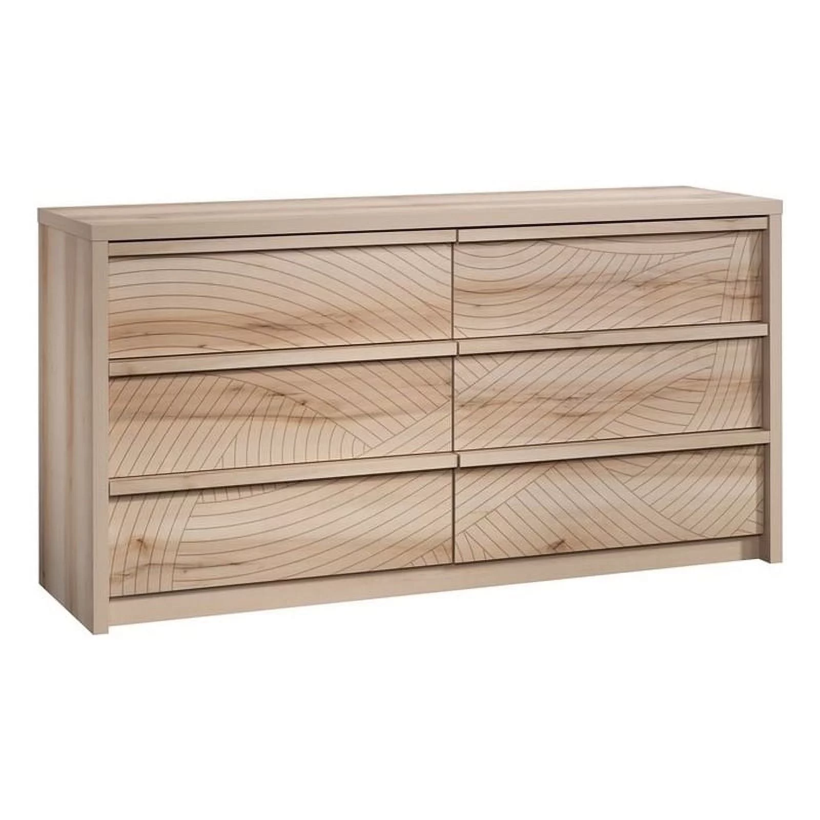 Sauder Harvey Park 6-Drawer Wood Dresser, Pacific Maple Finish