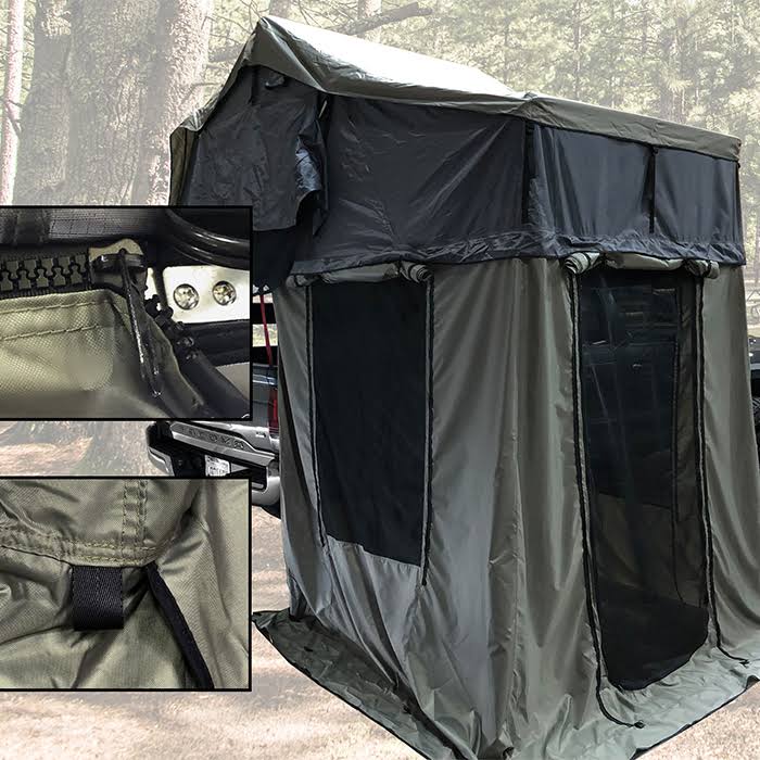 Overland Vehicle Systems 18049836 Nomadic 4 Annex - Green Base with Black Floor u0026 Travel Cover