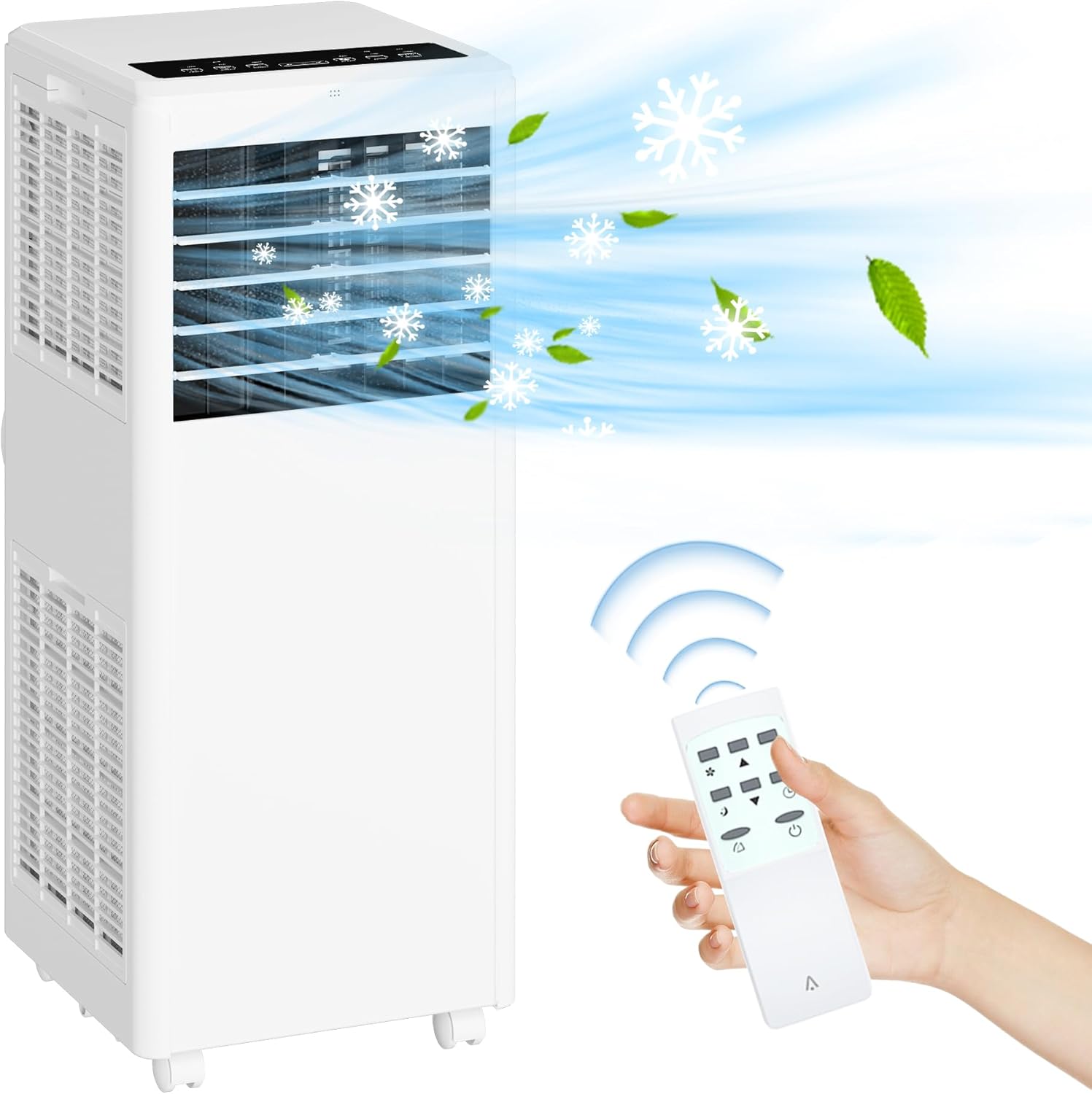 8000 BTU Portable Air Conditioners Cools 350 Sq.Ft. 3-in-1 Portable AC Units for Rooms with Remote Control/Sleep Mode/24H Timer, AC Unit for Bedroom Apartment, Window Kit Included