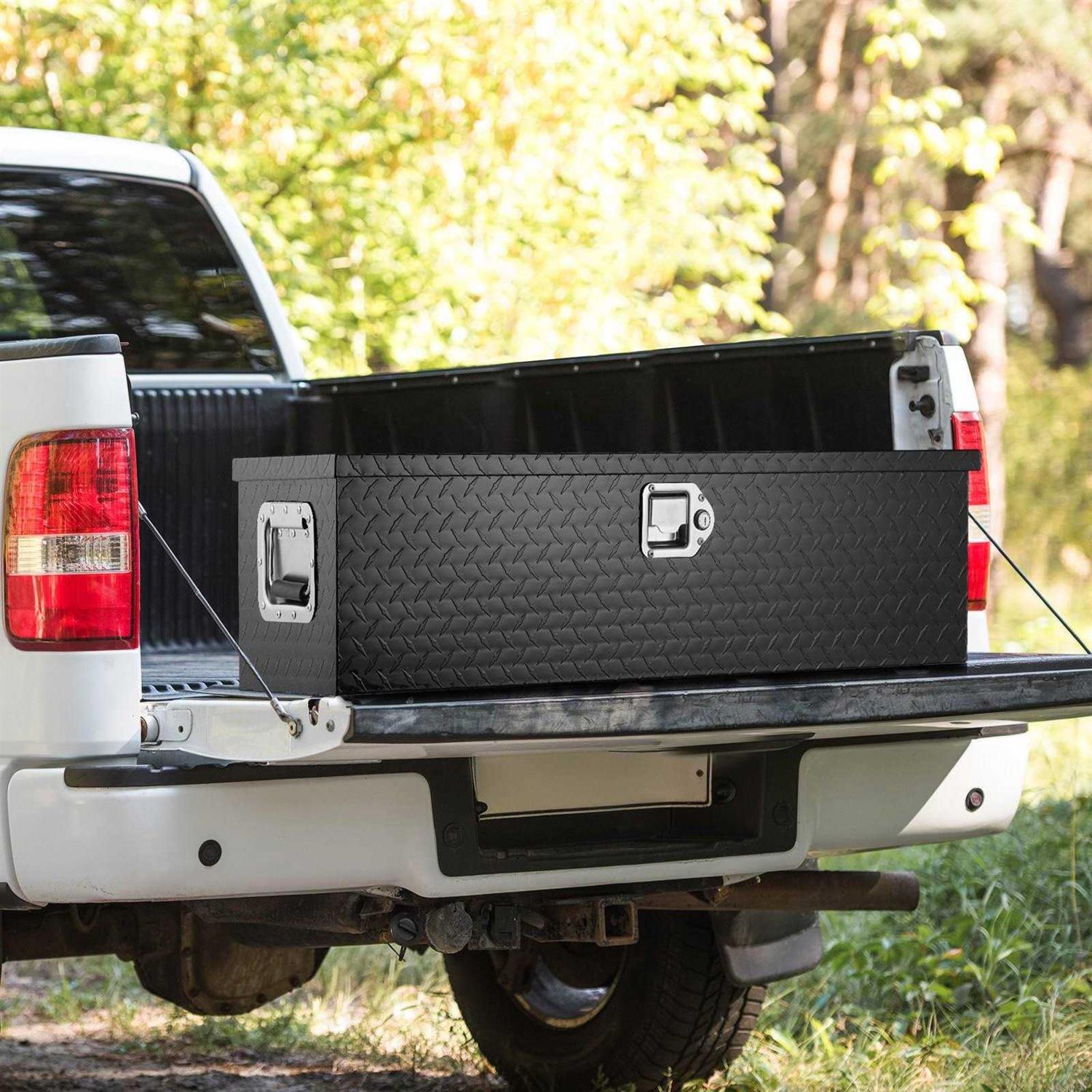VEVOR Heavy Duty Aluminum Truck Bed Tool Box, Diamond Plate Tool Box with Side Handle and Lock Keys - Shop Hardware Tools Online Store