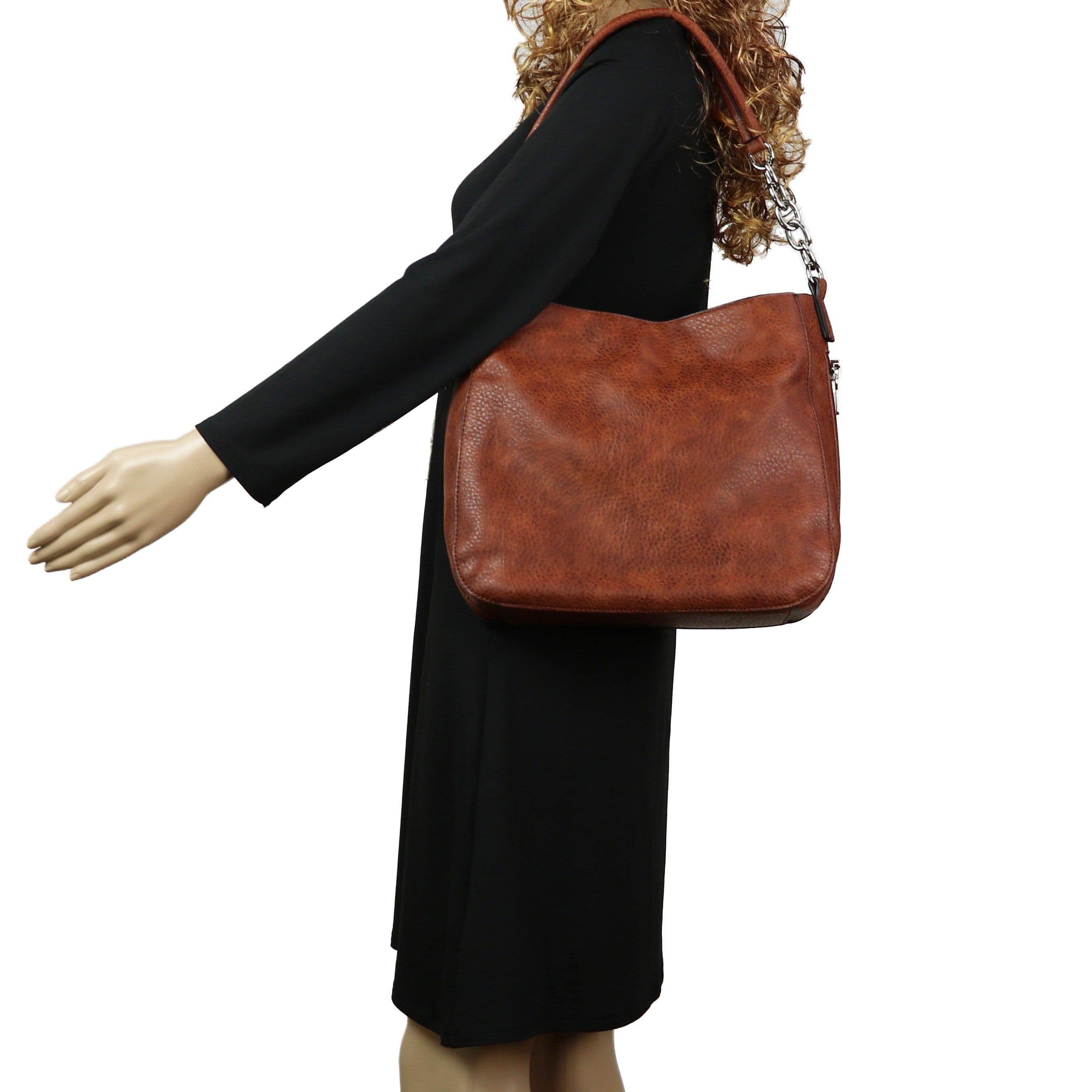 Concealed Carry Ashley Chain Hobo by Lady Conceal Cinnamon