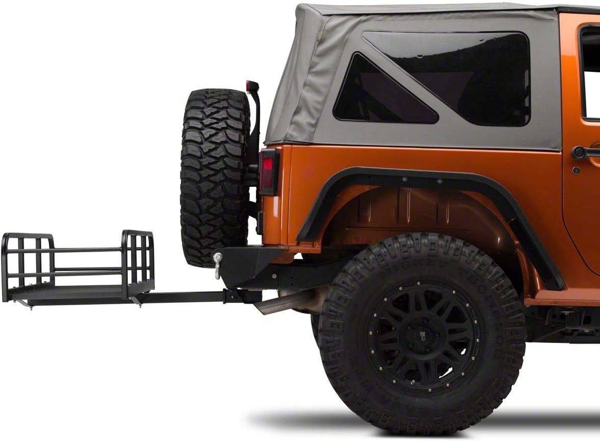 RedRock Hitch Mounted Cargo Rack; 12-Inch XL Compatible with 07-22 Jeep Wrangler JK & JL