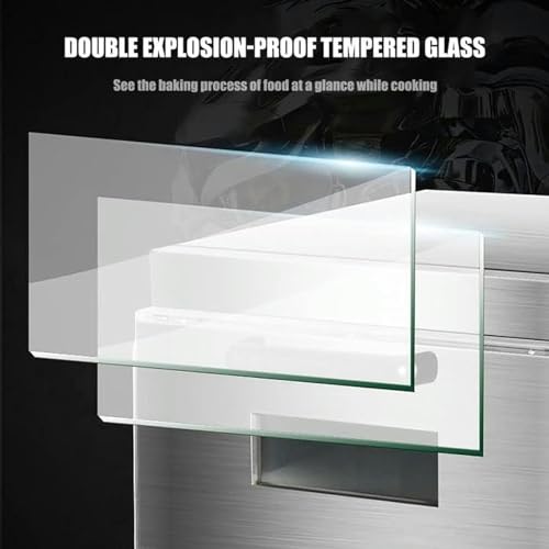 2000W/3000W Electric Pizza Oven, Single/Double Deck Commercial Pizza Drawer Toaster Oven Countertop, Stainless Steel Outdoor BBQ Pizza Oven for Home Restaurant,DoubleLayer
