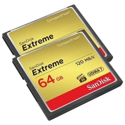 SanDisk 64GB Extreme Compact Flash Memory Card - Pack of 2