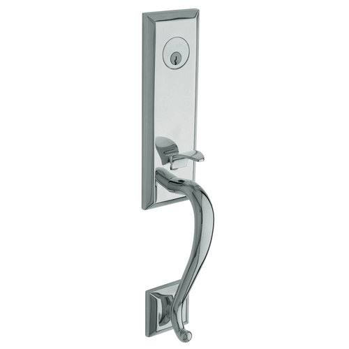 Baldwin 85355.LENT Left Handed Stonegate Single Cylinder Handleset - Satin Brass and Black