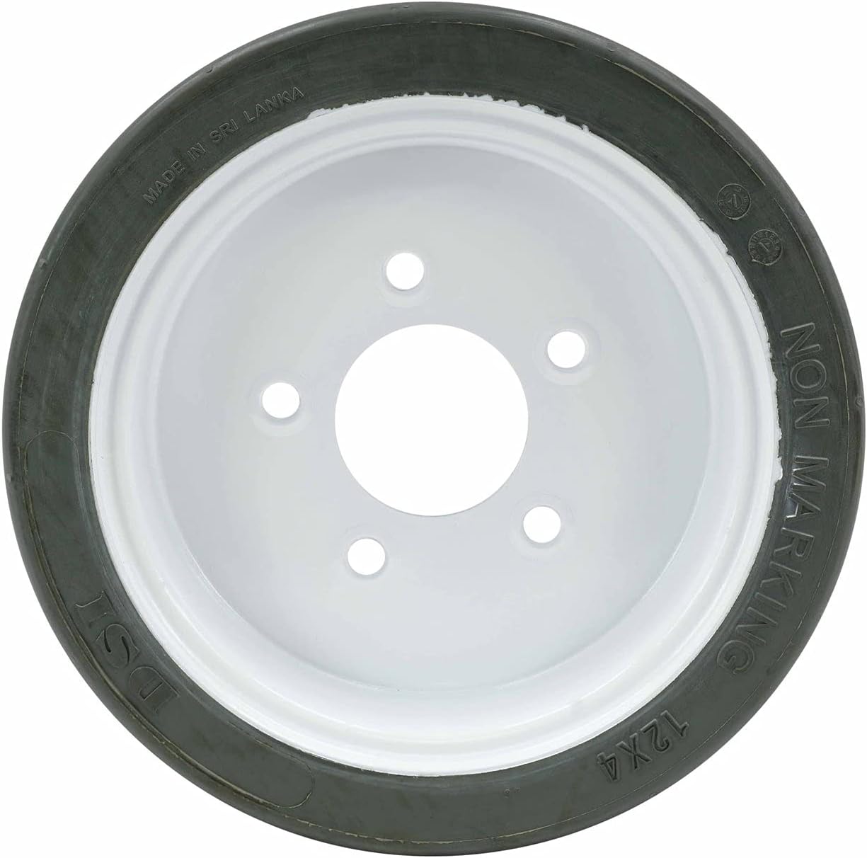 Mytee Products (2 Pack) SkyJack 158437, 158438, Scissor Lift Tires 12 x 4, Brake- Model # SJIII3219, SJIII3015, SJIII3215, SJIII3019 | Non-Marking Wheel Assembly