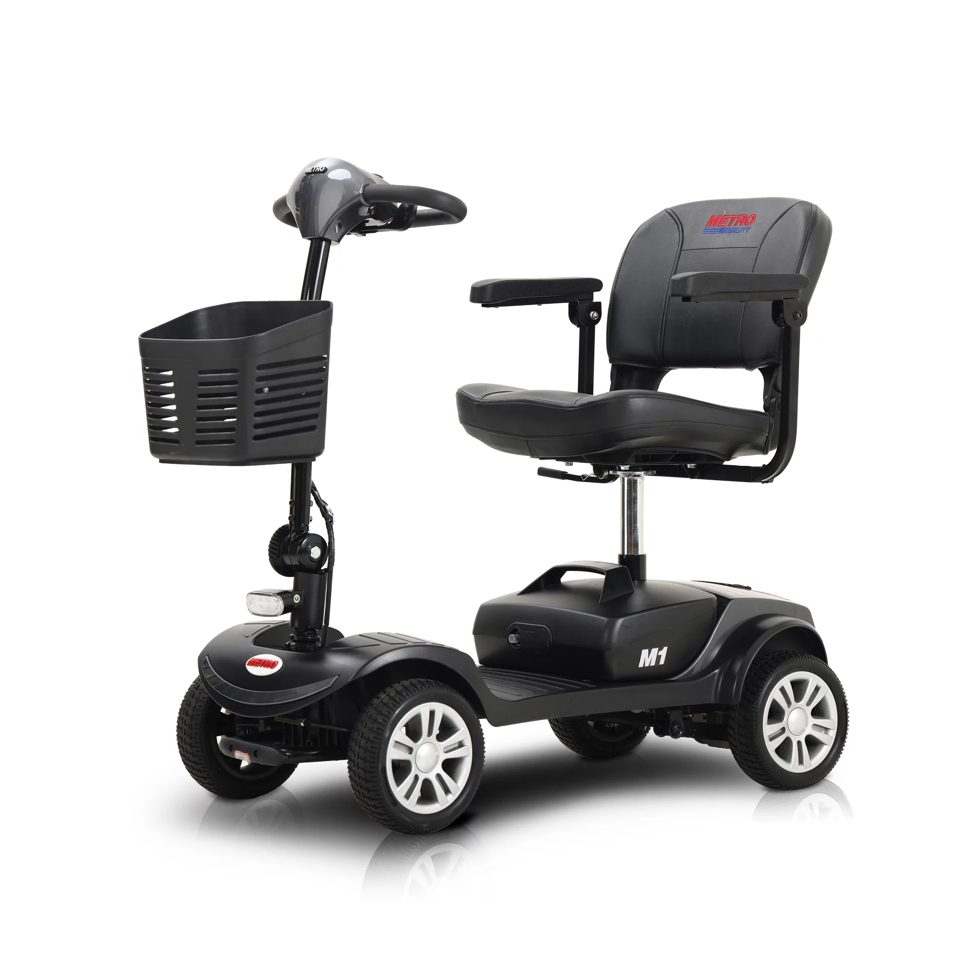 BTMWAY Mobility Scooter, 4 Wheels Electric Scooter for Seniors, Compact Folding Travel Mobility Scooters for Adult, Transformer Mobility Scooter with Swivel Seat, Front and Rear LED Light, Silver