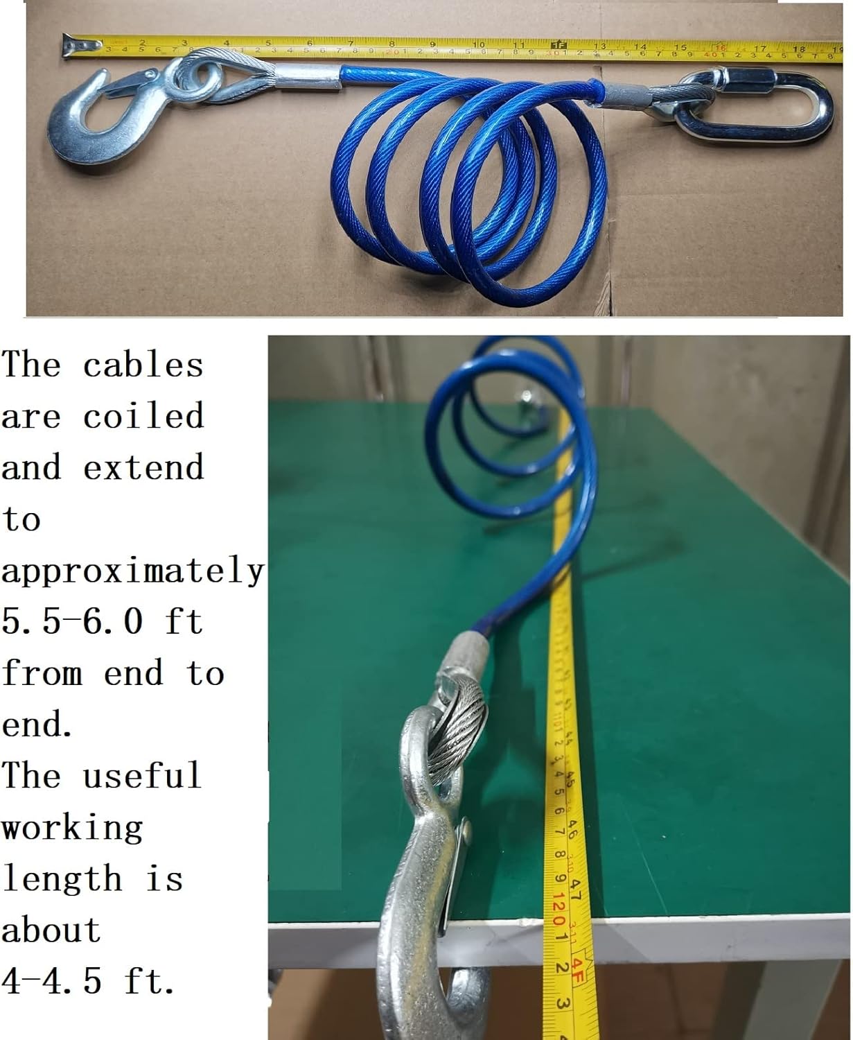 DLLRV Trailer Safety Chains Cables 68 inch for Towing Bar，12000 Lbs Loading one Pair（Two Pack） Pack of 2