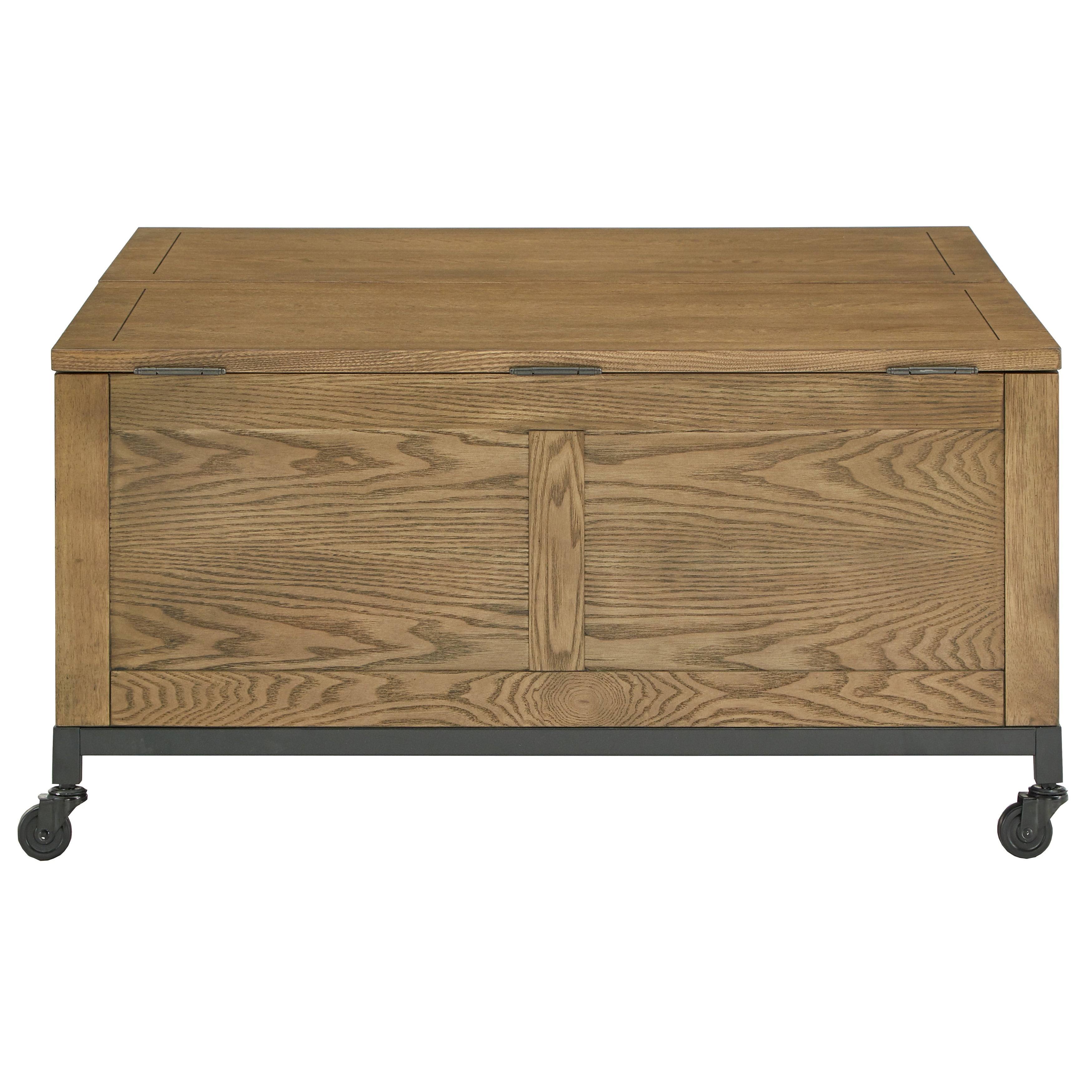 Shay Square Storage Trunk Cocktail Table with Caster Wheels by Inspire Q Artisan - Brown