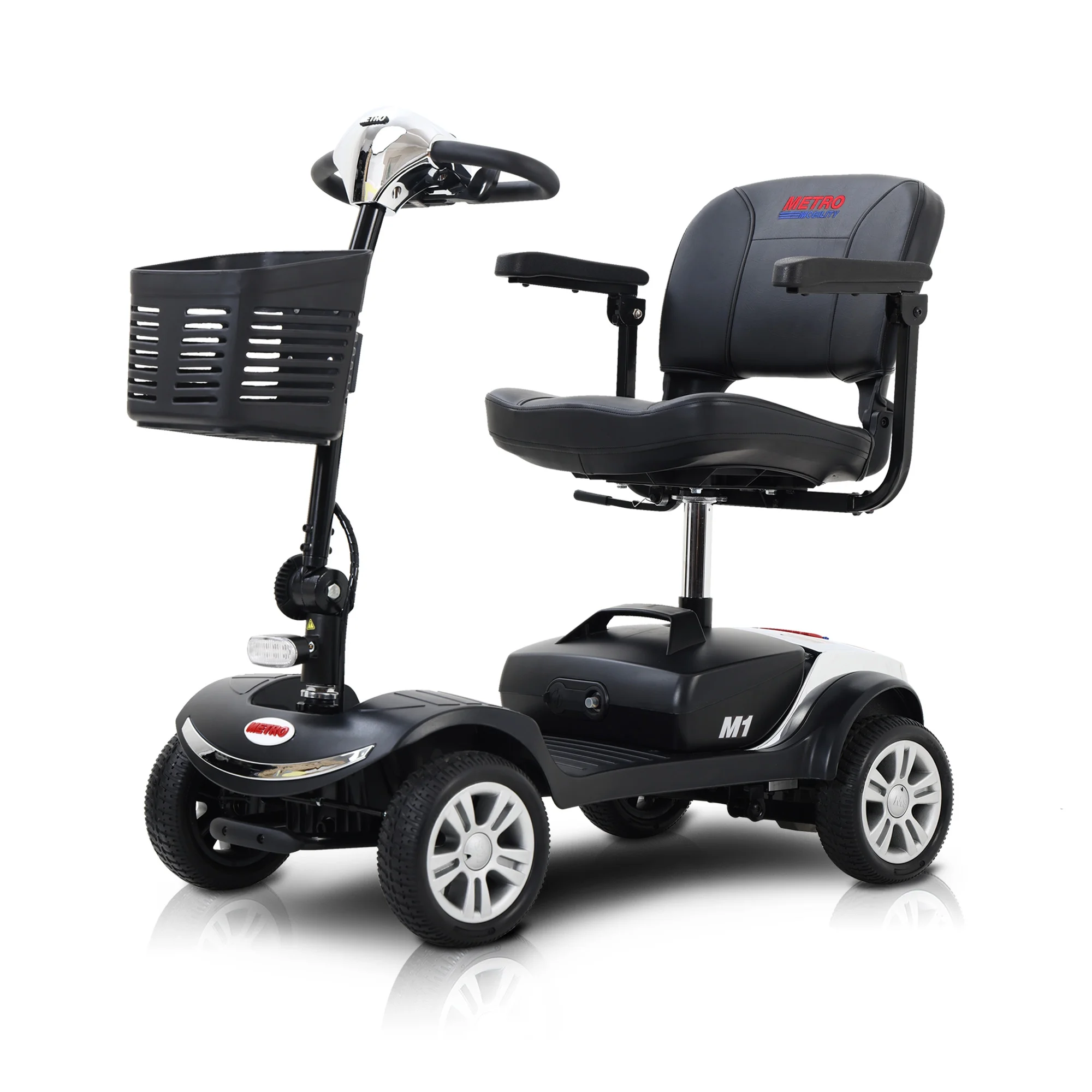 Travel Mobility Scooter, Heavy Duty Electric Scooters with 4 Anti-Tip Wheels, Compact Lightweight Mobility Scooters for Senior Adults Elderly, Foldable Mobility Scooter, Holds 300lbs, Purple