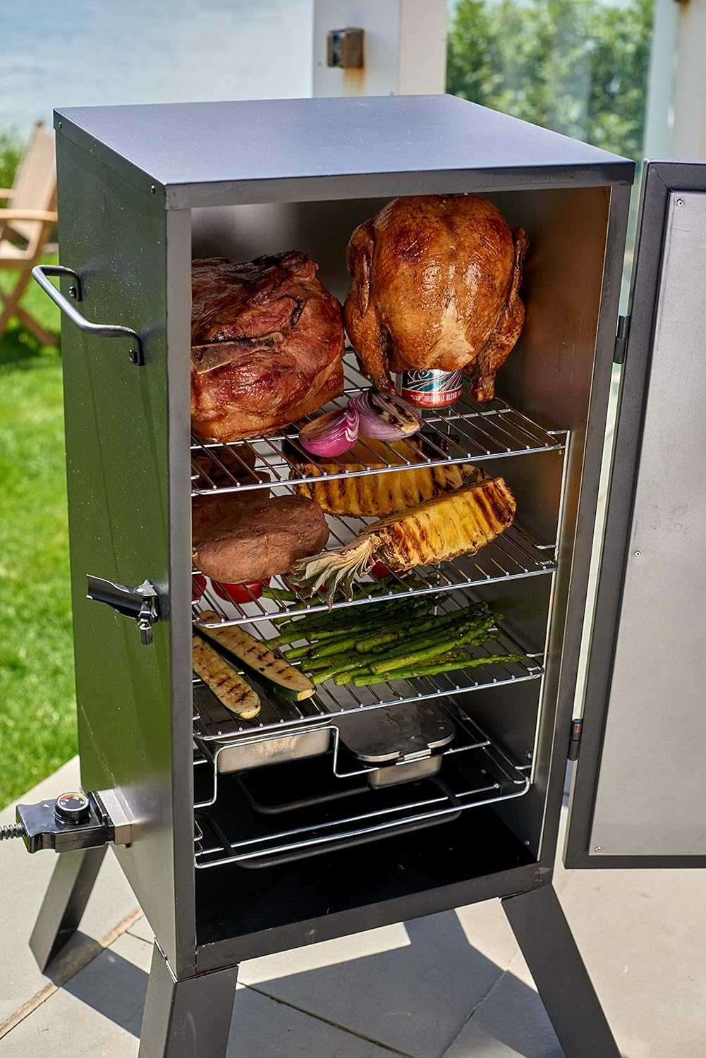 Cuisinart COS-330 Vertical Electric Smoker, Three Removable Smoking Shelves, 30", 548 sq. inches Cooking Space