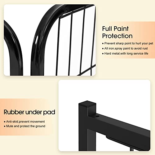 BestPet Dog Playpen Indoor 40 inch 16 Panels Metal Dog Pen Pet Dog Fence Outdoor Exercise Pen with Doors,Pet Puppy Playpen for RV Camping Yard, Black