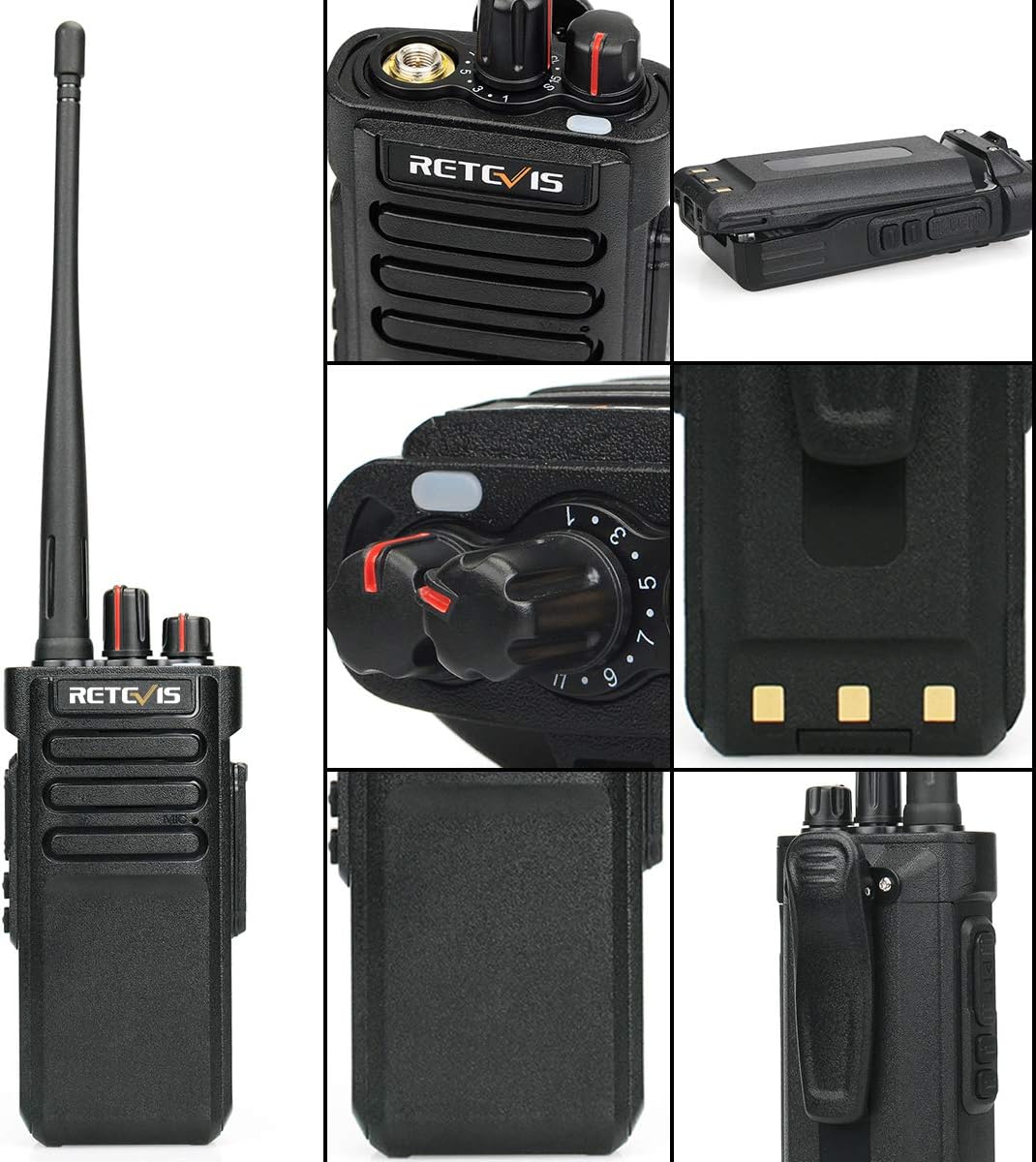 Retevis RT29 Waterproof Walkie Talkie Long Range,Heavy Duty Two Way Radios,Clear Loud,Emergency Alarm,Rechargeable 2 Way Radio for Construction(5 Pack)