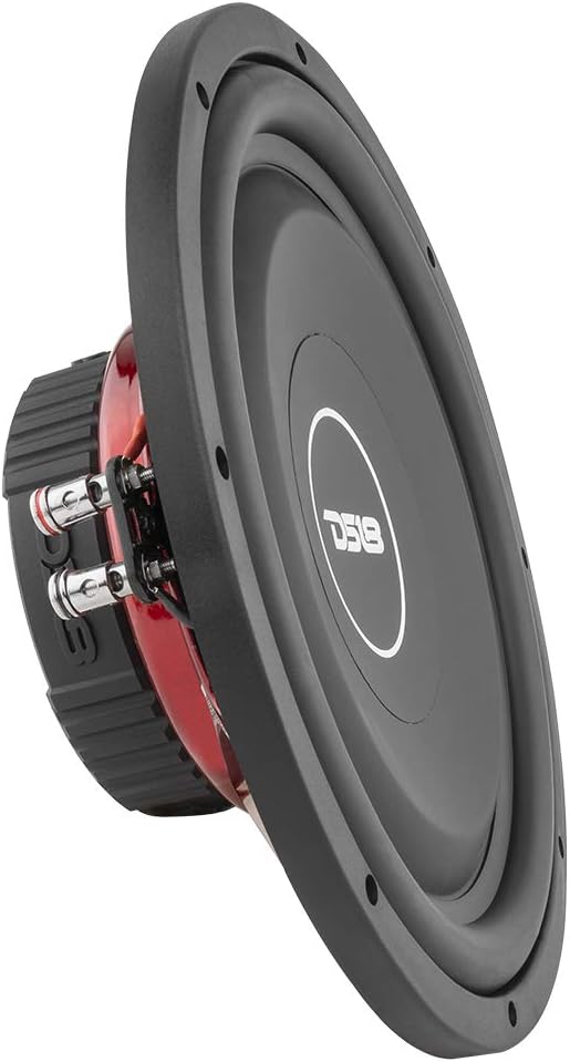 DS18 SRW8.4D 8" Shallow Car Subwoofer - 300 Watts, Dual Voice Coil, 4+4 Ohms Impedance (1 Speaker)