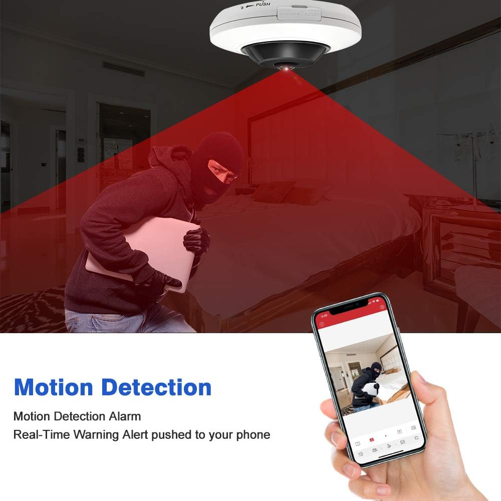 5 MP Fisheye Dome POE IP Camera, 1.05mm Fixed Lens, 360° Fisheye View, Audio in/Out Interface, Built-in Micro SD Slot, POE.