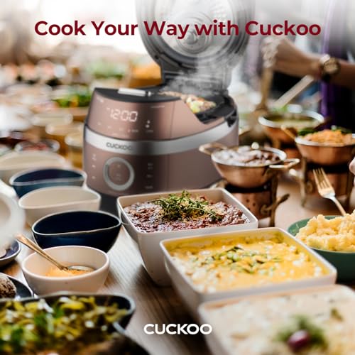 CUCKOO CRP-JHR0609F | 6-Cup (Uncooked) Induction Heating Pressure Rice Cooker | 13 Menu Options, Auto-Clean, Voice Guide, Made in Korea | Copper