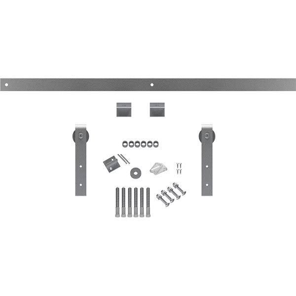 Goldberg Brothers Premium J-Strap Barn Door Hardware Set w/ 6& Track for 1 3/8 inch Doors, PC Chrome, Size: Track Length: 72 Inc