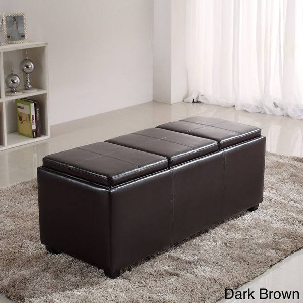 Simpli Home Avalon Storage Ottoman: Brown
