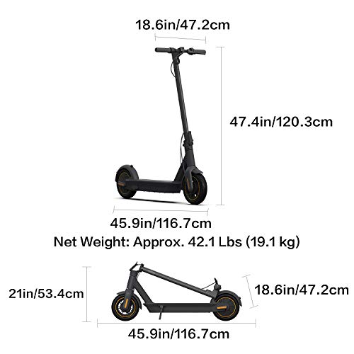 Segway Ninebot MAX Foldable Electric Scooter, Power by 350W/450W Motor, Long Miles Range, 18.6/22 mph, Dual Suspension (MAX G2 Only), Commuter Scooter for Adults, UL-2271 2272 Certified