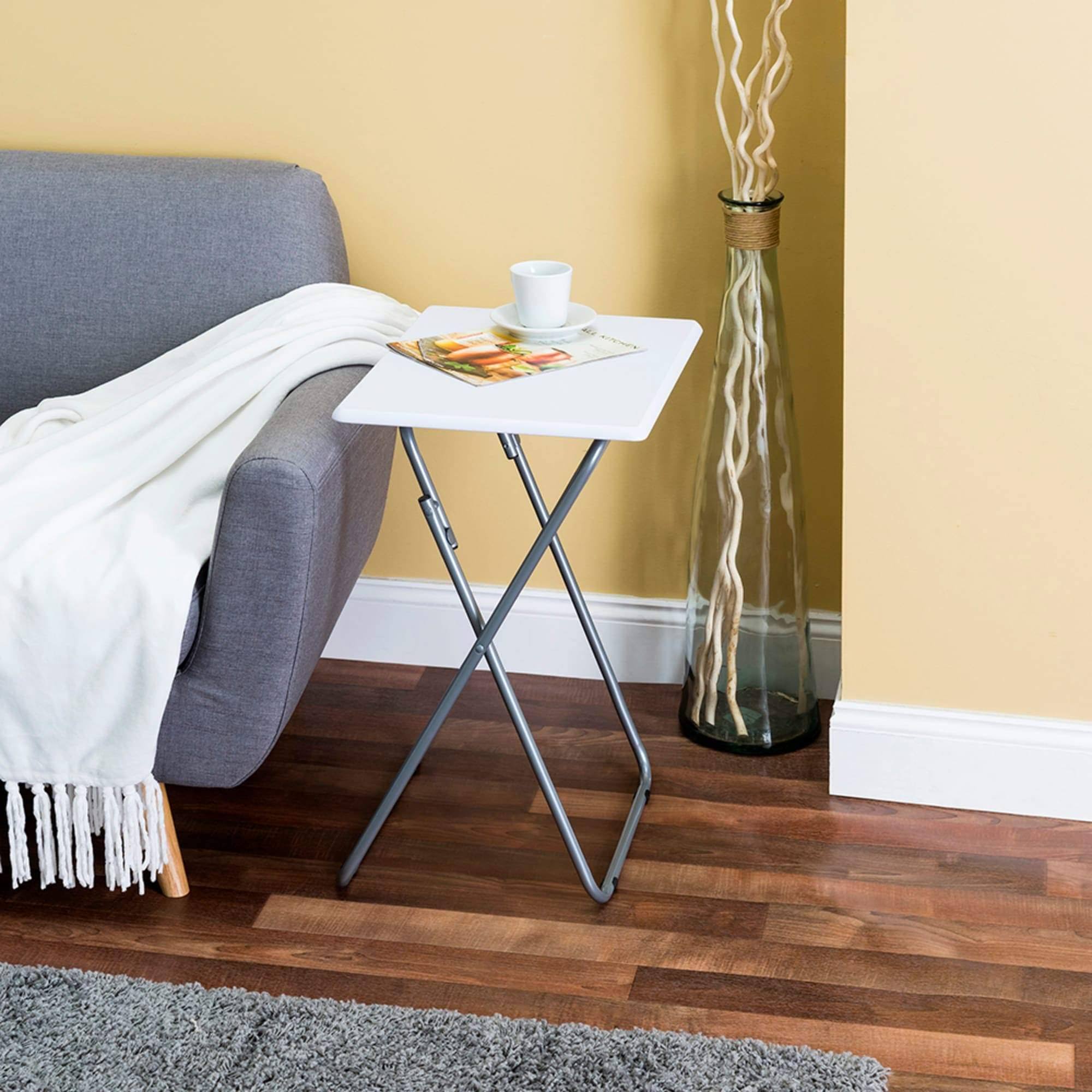 Home Basics Multi-Purpose Foldable Table, White