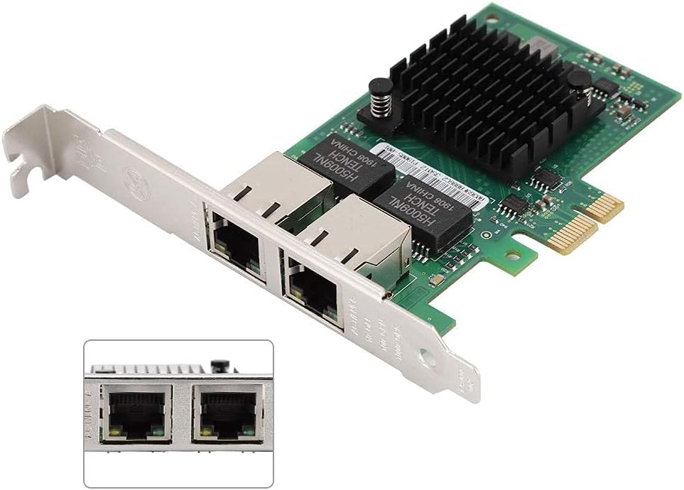 10/100/1000Mbps Gigabit Ethernet PCI Express Network Card, PCI Express 2.0, Dual RJ45 Ports, PCI-E Network Adapter Card, Gigabit Network Card Ethernet Card for PC, Gigabit Ethernet Server Adapter Pack of 2