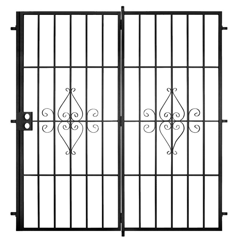 Unique Home Designs Su Casa 72 in. x 80 in. Black Projection Mount Outswing Steel Patio Security Door with No Screen