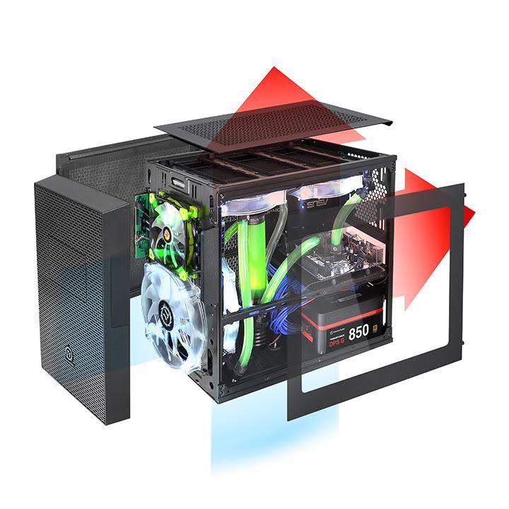 Thermaltake Core X1 ITX Cube Chassis (Black) CA-1D6-00S1WN-00