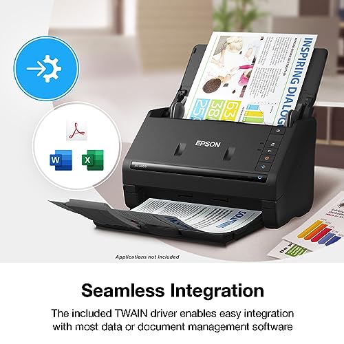 Epson Workforce ES-400 II Color Duplex Desktop Document Scanner for PC and Mac, with Auto Document Feeder (ADF) and Image Adjustment Tools, ES-400 II