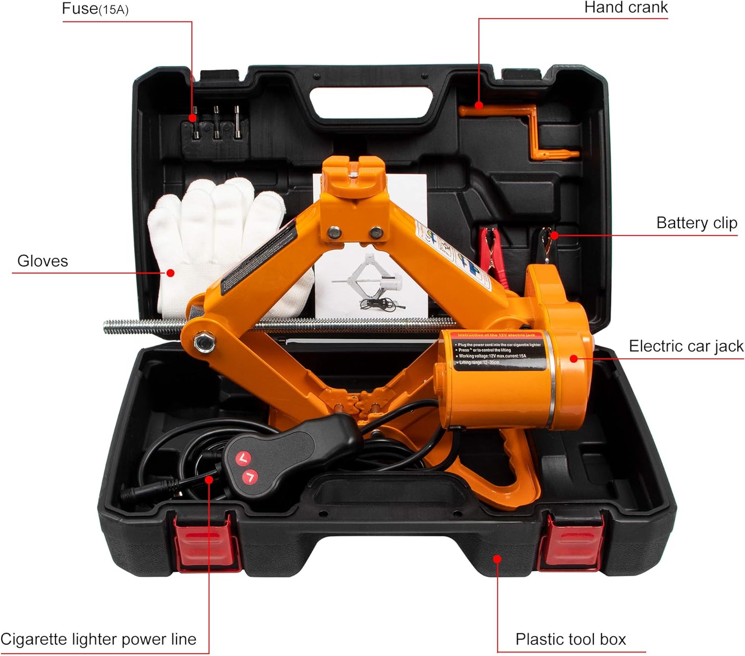BEETRO 2 Ton (4400 lbs) Electric Car Jack Floor Jack, 12V Scissor Lift Jack Electric Jack for Car SUV Sedan Tire Changing, Lifting Range 4.7-13.8 inch Pack of 2