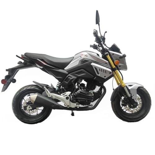 X-PRO Vader 150 Street Motorcycle with 5-Speed Manual Transmission, Electric/Kick Start! 12" Wheels! (Grey)