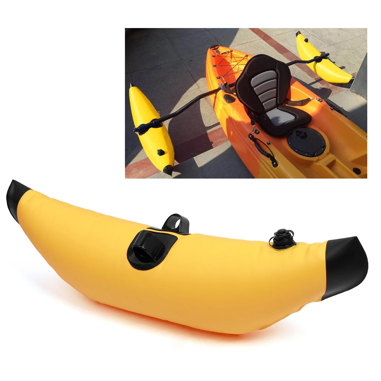 Eccomum Kayak PVC Inflatable Outrigger Float with Sidekick Arms Rod Kayak Boat Fishing Standing Float Stabilizer System Kit