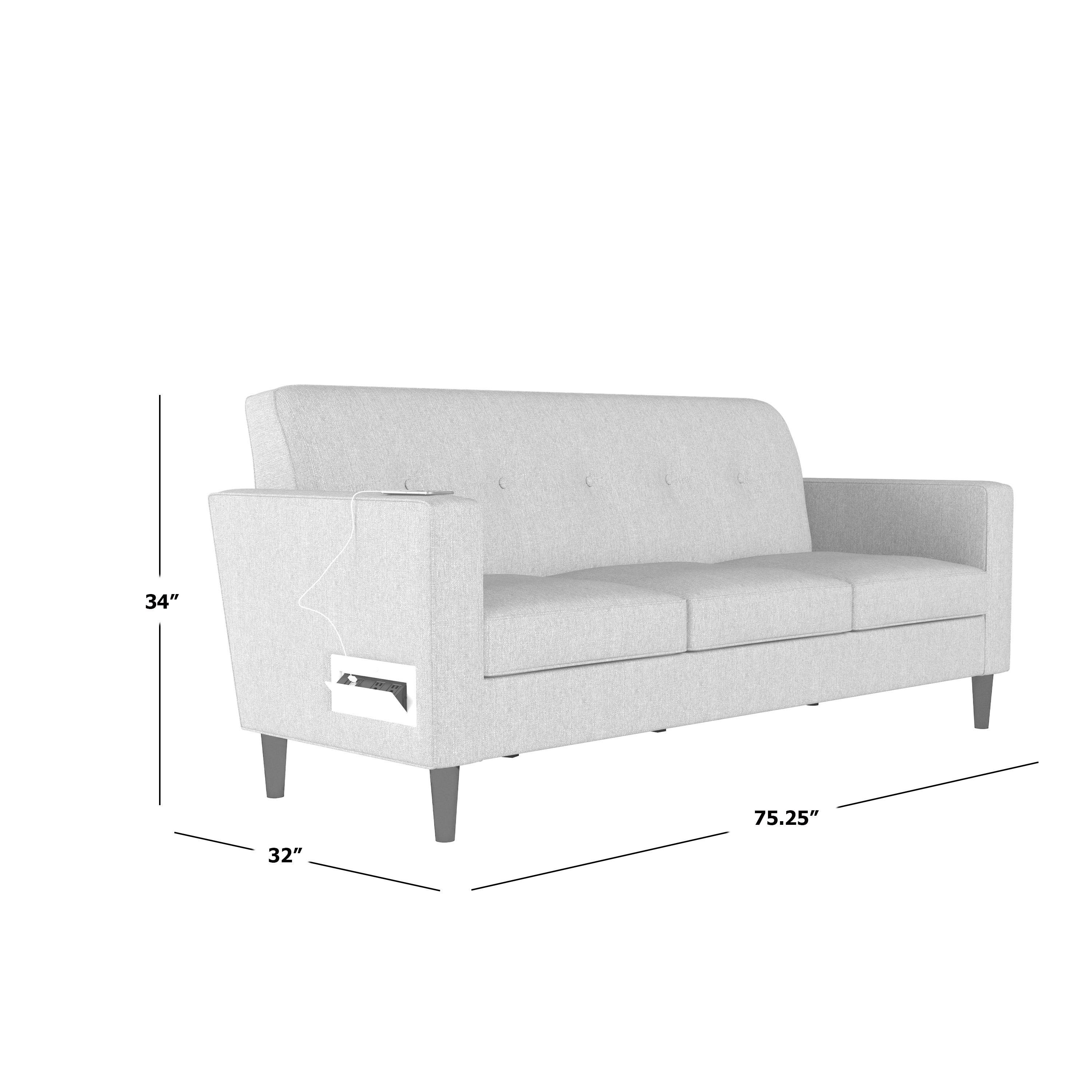 Copper Grove Larkin Sofa with USB and Power Ports - Mustard Yellow