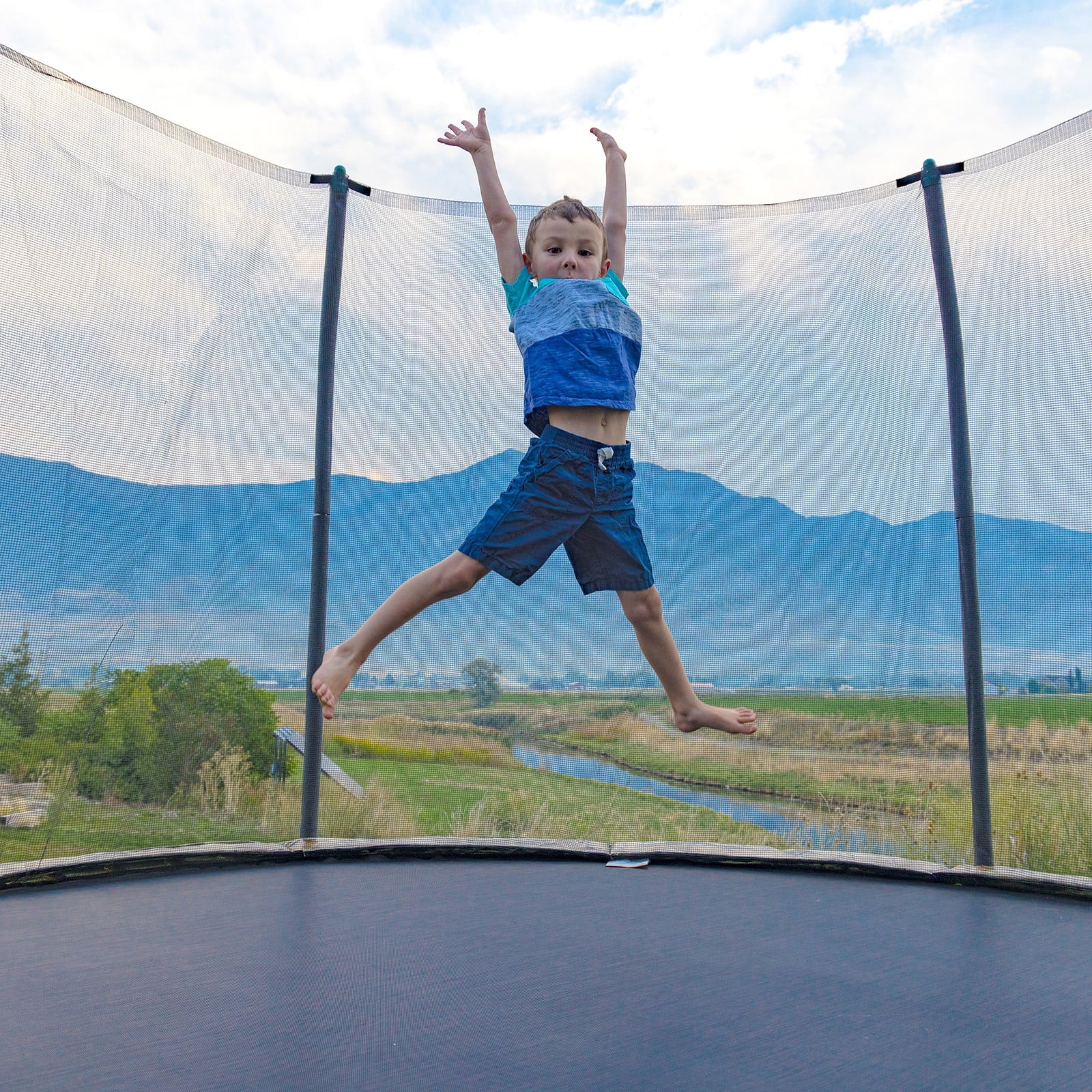 Skywalker Trampolines 12' Trampoline, with Safety Enclosure, Blue