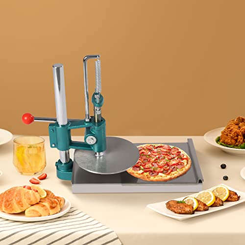 Manual Dough Press Machine Stainless Steel Dough Pizza Presser Large Press Plate Dough Flattening Machine for Pies Pizza Pastry Bread Maker, Home Commercial Use, Thickness Adjustable
