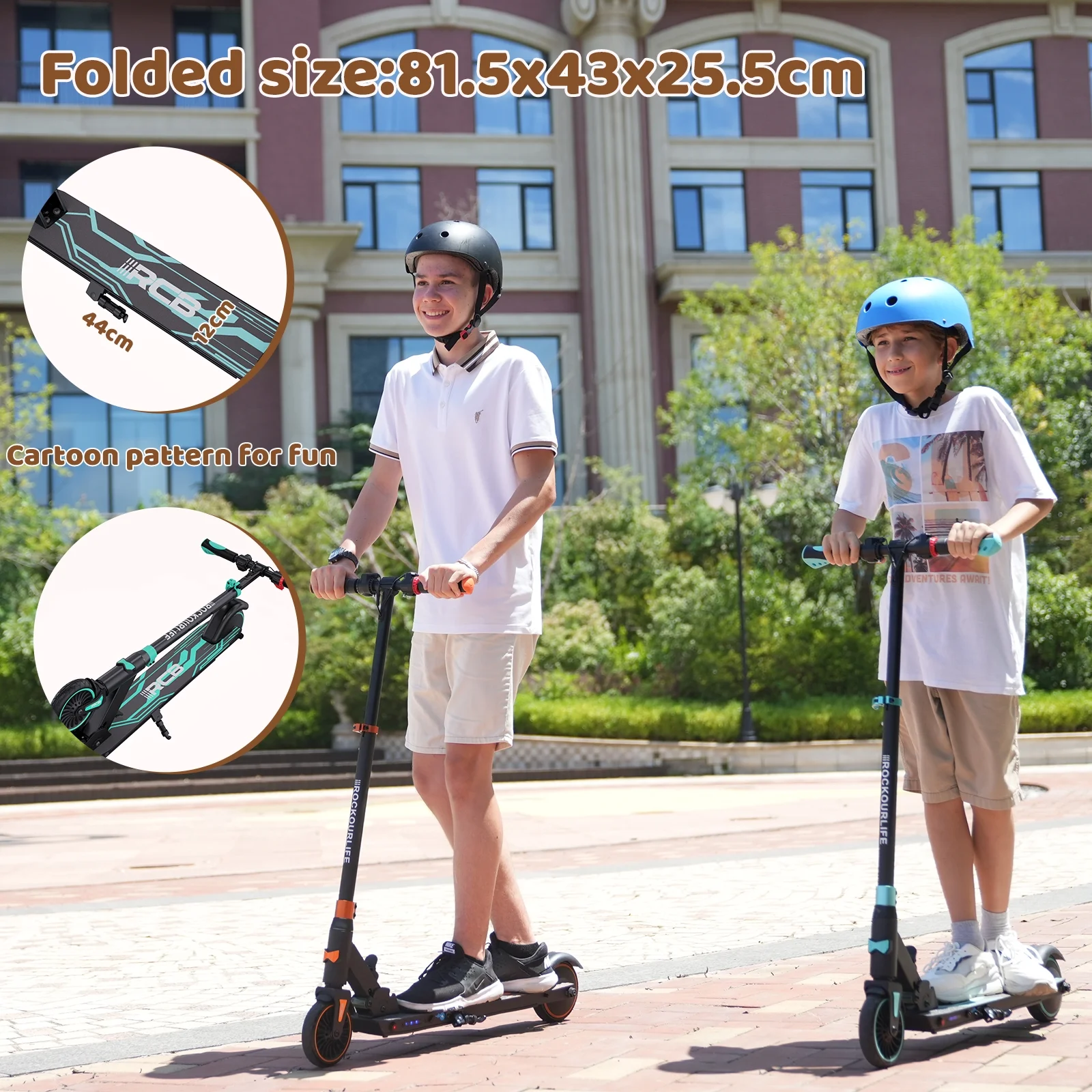 RCB Electric Scooter for Kids Ages 8+, Lightweight and Foldable, Max 10 Miles & 12.5Mph, Double Brake, Adjustable Height Anti-Slip Handlebars,Blue - Curated Treasures Market