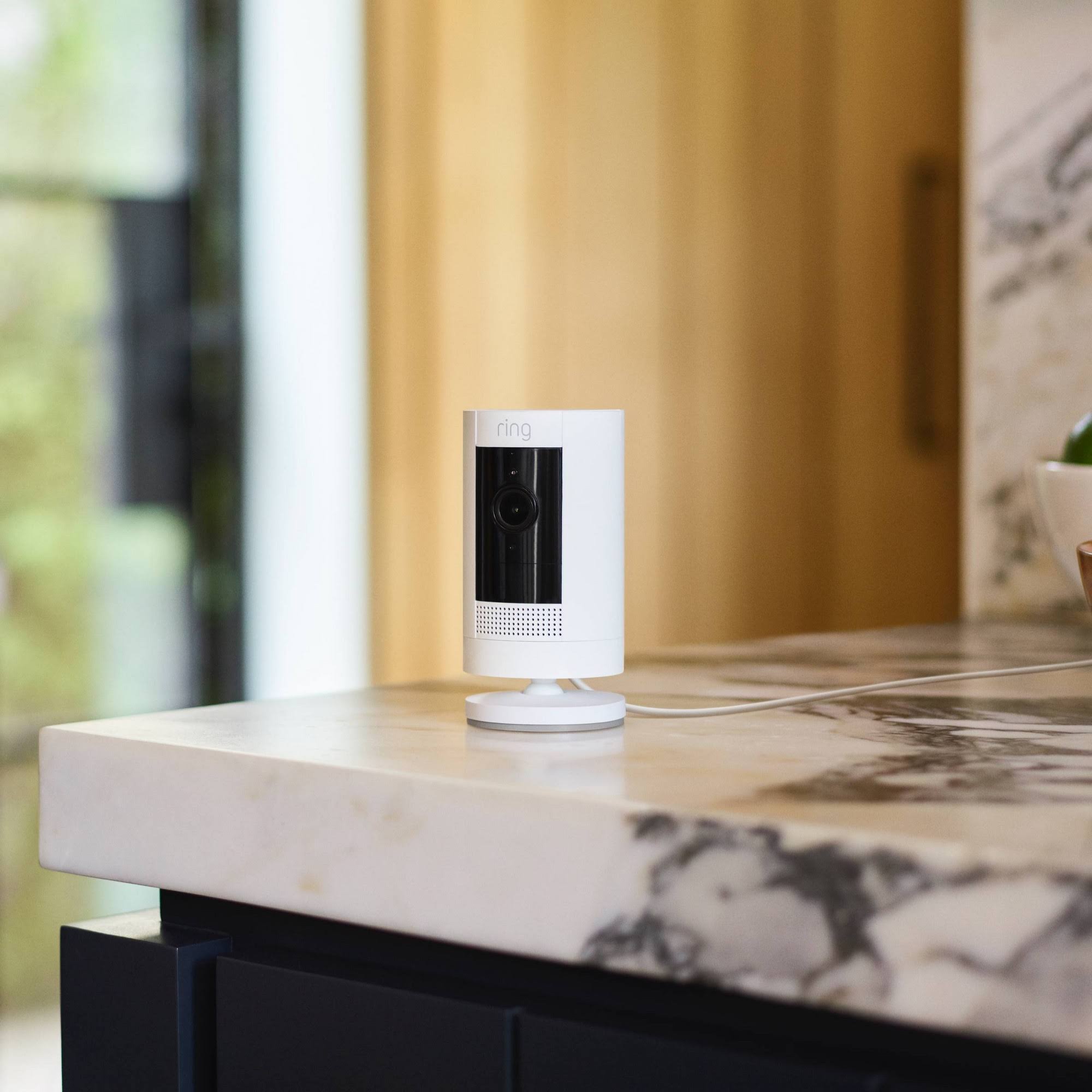Ring Stick Up Cam Plug-In Security Camera White