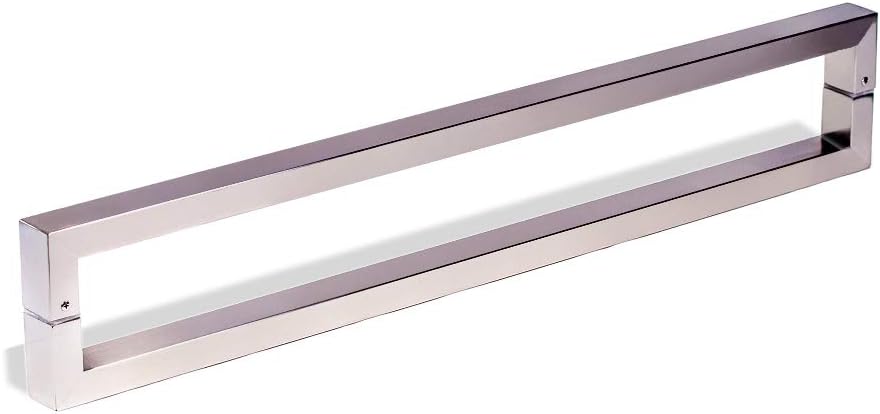 16 Inch Square Rectangle Flat Shape Bar Stainless Steel Modern Contemporary Entry Door Handle Bar Pull Shower Glass Sliding Barn Door Interior Exterior Door Pull Push Matte Black Painted Finish
