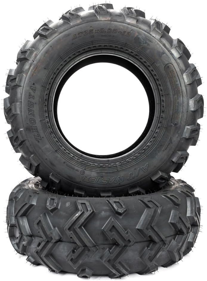 Set of 2 25x10-12 Rear ATV UTV Tires 25x10x12 25/12.00-10 6 Ply Rating