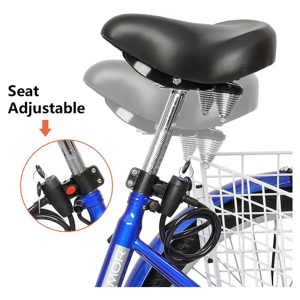 Ktaxon Adult Tricycle, 7 Speed Trike Bike Cruiser, with 24" Big 3 Wheels