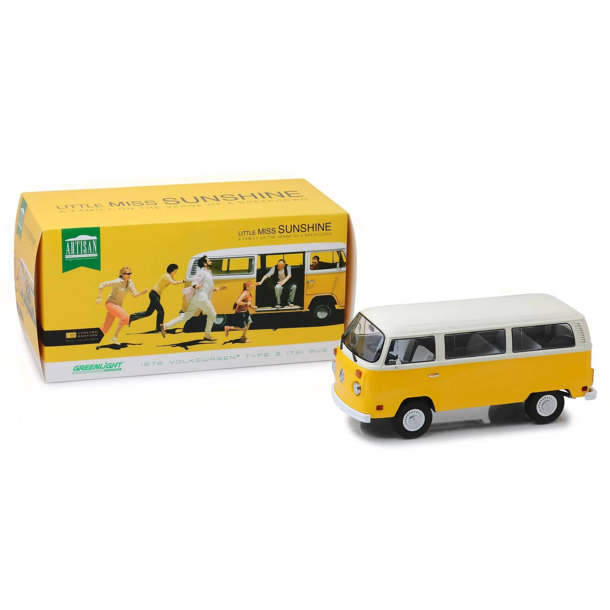1978 Volkswagen Type 2 (T2) Bus Yellow with White Top Little Miss Sunshine (2006) Movie 1/18 Diecast Model Greenlight