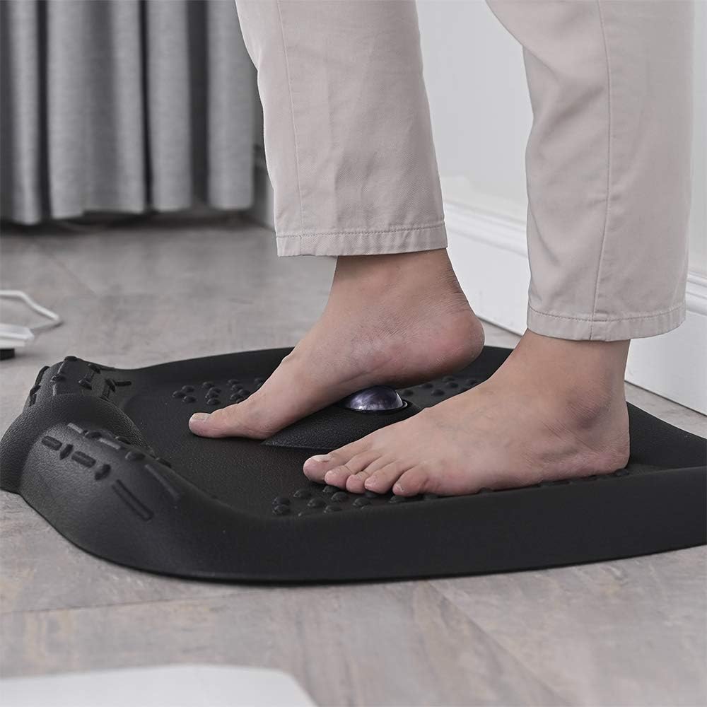 Fromann Anti Fatigue Standing Desk Mat Ergonomic Surface with Foot Massage Pad for Office and Home Floor Pack of 2