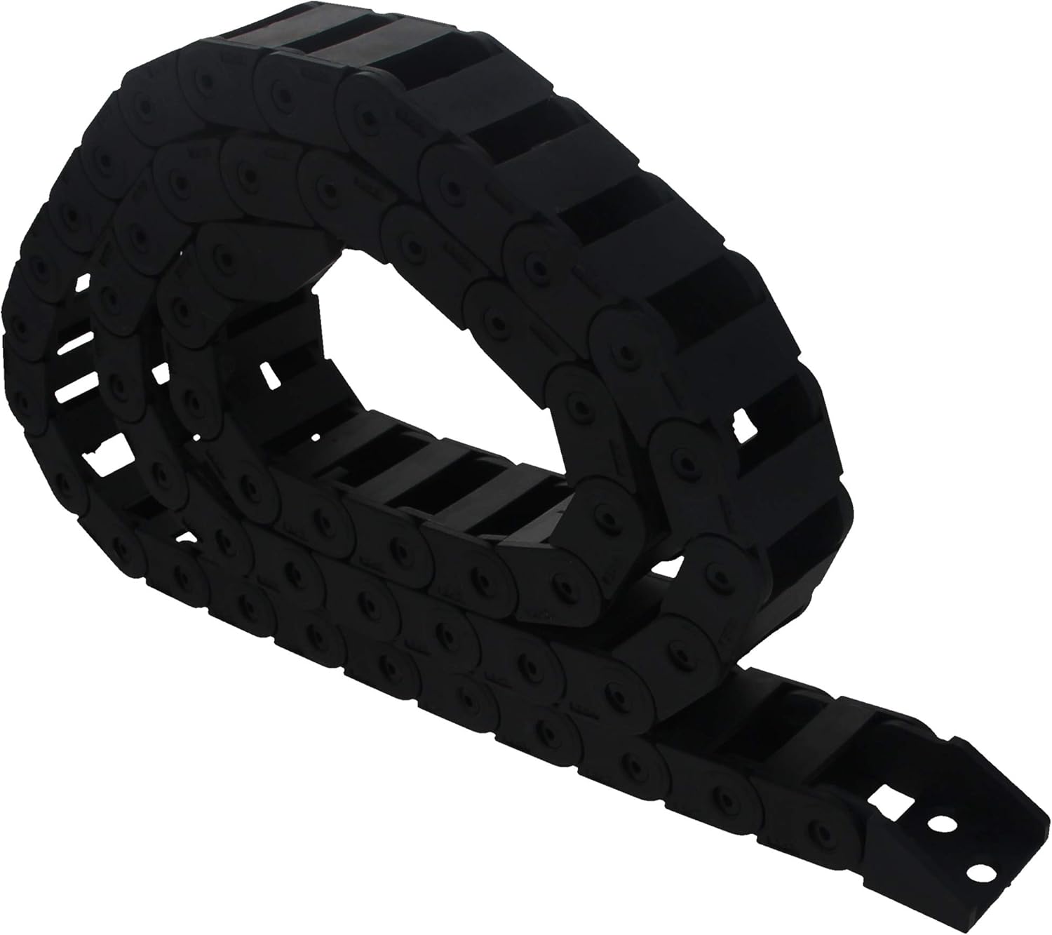 Fielect Drag Chain Cable Carrier Open Type with End Connectors R100 35X100mm 1 Meter Plastic for Electrical CNC Router Machines Black 1Pcs