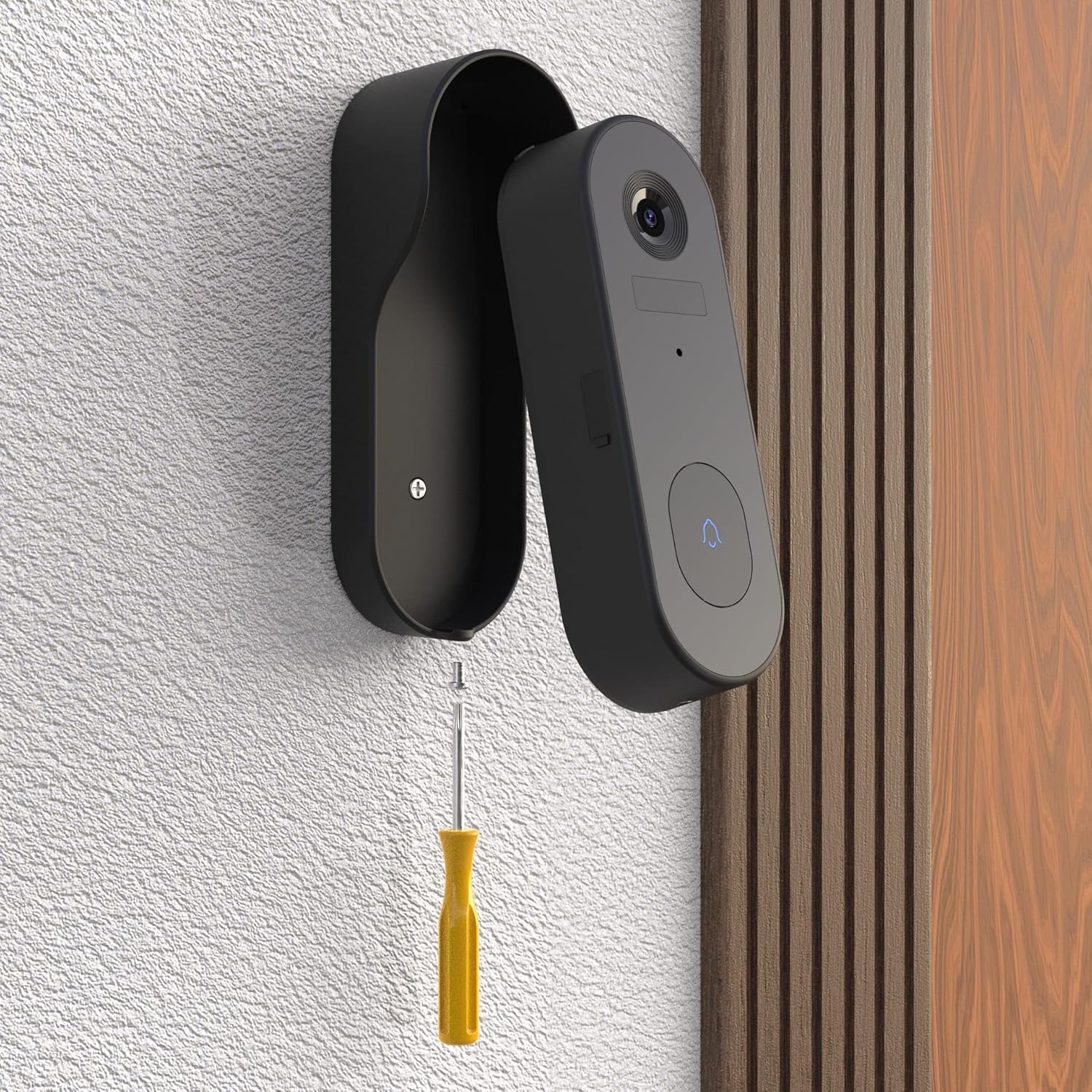 WiFi Doorbell Camera with Chime, Battery Powered Video Door Bell Camera with 32G SD Card, Anti Theft Alarm Trigger, AI Human Motion Detection, 2.4GHz WiFi, 2-Way Audio, 1080P Night Vision