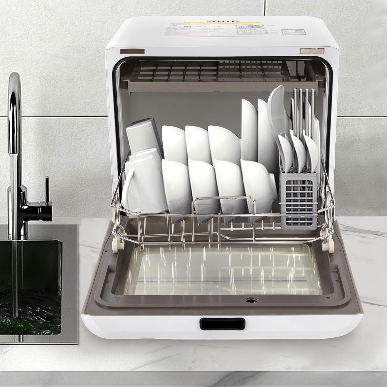 Portable Countertop Dishwashers,Compact Dishwashers,4 Cleaning Modes,Portable Mini Dishwasher for Apartments& RVs 158°F High-Temp& Air-Dry Function