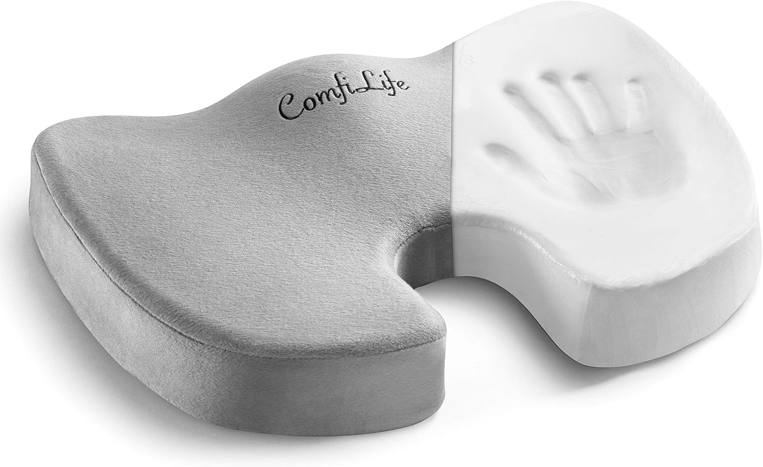 ComfiLife Premium Comfort Seat Cushion - Non-Slip Orthopedic 100% Memory Foam Coccyx Cushion for Tailbone Pain - Cushion for Office Chair Car Seat - Back Pain & Sciatica Relief