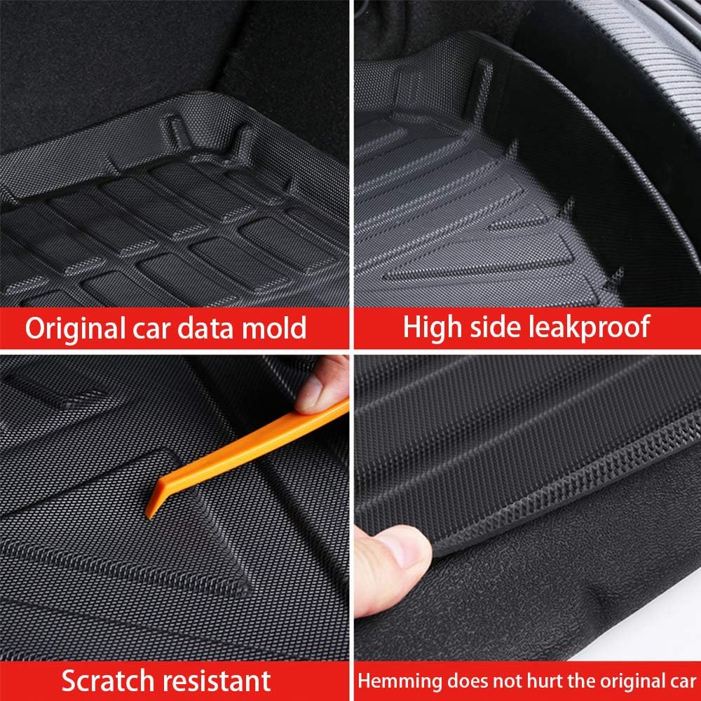Cqlights Kona Cargo Liner for Hyundai Kona 2018 2019 2020 2021 Trunk Liner Tray Heavy Duty Rubber Rear Cargo Area Mat Waterproof Protector Floor Mat Black